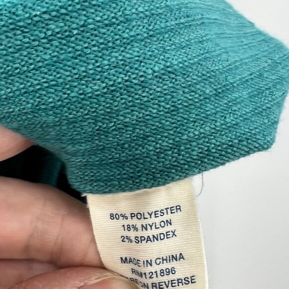 Title Nine Aqua Striped Funnel Neck Sweater Women's Large - Picture 3 of 4